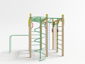 户外社区实木支架的健身器材