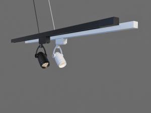 工业风可转方向的黑白轨道灯