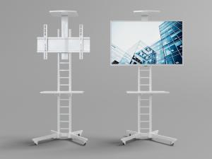 白色的可升降调节高低的电视屏幕固定架