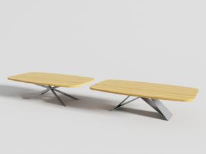 现代长方形圆角弧形黑金属支架茶几3d模型 现代长方形圆角弧形黑金属支架茶几