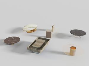 新中式大理石椭圆形、圆形茶几3d模型 新中式大理石椭圆形、圆形茶几