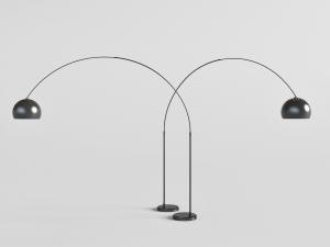 现代垂钓黑色金属灯罩落地灯