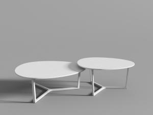 北欧白色三脚支架套叠茶几3d模型 北欧白色三脚支架套叠茶几