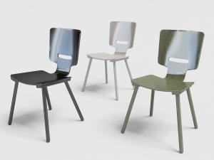 北欧实木简约镂空靠背的餐椅