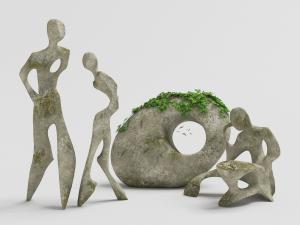 园林景观石头抽象人物雕塑