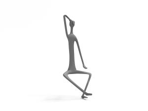 现代抽象坐姿的金属人物雕塑饰品摆件