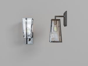 现代梯形玻璃灯罩的壁灯