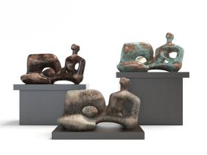 新中式抽象青铜材质的人物雕塑