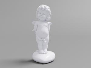 站在爱心上的可爱小天使雕像饰品摆件