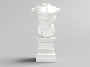 欧式展示腹部肌肉的半身人体石膏雕像