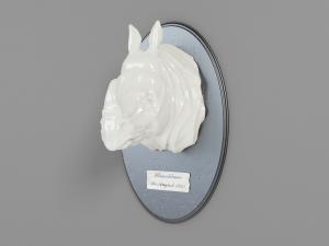 装饰墙面的玉石犀牛头雕塑挂件