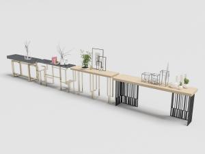 新中式带有饰品摆件的案几