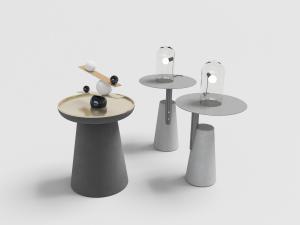 现代锥形支撑的圆形茶几、边几3d模型 现代锥形支撑的圆形茶几、边几