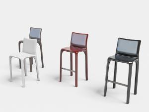 现代塑料材质的吧台椅
