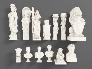 欧式全身、半身大理石人物和狮子雕像3d模型 欧式全身、半身大理石人物和狮子雕像