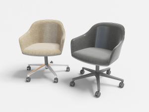 现代皮革不锈钢支架的转椅