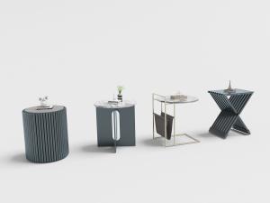 现代轻奢坐墩、茶几、边几和角几3d模型 现代轻奢坐墩、茶几、边几和角几