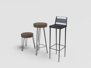 现代金属支架的吧台椅、吧台凳和坐凳
