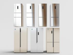 不锈钢材质的双开门、上下门智能电冰箱