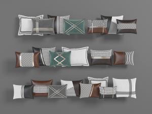 现代轻奢带有金边花纹的沙发靠垫