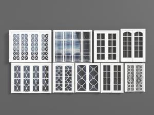 美式田园风白色方格推拉门