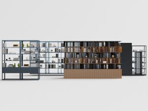 现代黑色金属镂空开放式收纳架