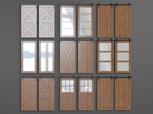 顶部带有推拉金属滑道的谷仓门