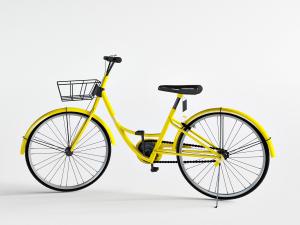 黄色的无横梁的自行车