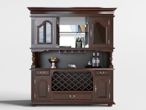 美式实木带有酒格的餐边柜