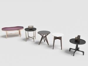 现代圆形茶盘造型的茶几3d模型 现代圆形茶盘造型的茶几