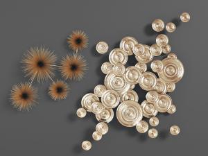 现代金属圆形、放射花型墙面装饰挂件