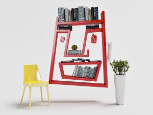 现代笑脸造型的墙面收纳架