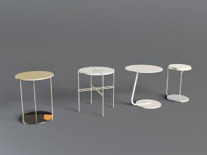 现代圆形边几、角几3d模型 现代圆形边几、角几