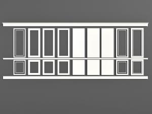 简欧白色护墙板和角线