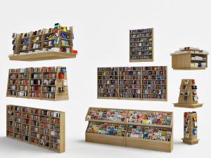 书店摆满书籍的书架货架