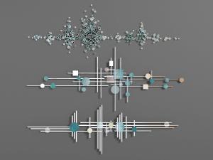 蓝色点缀的金属墙面装饰挂件