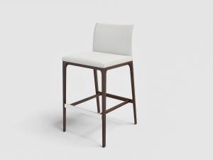 现代拼色白色坐垫吧椅