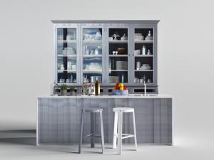 带有餐边柜的实木吧台