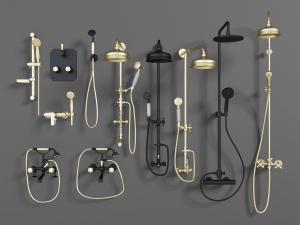 现代轻奢金色、黑色淋浴花洒