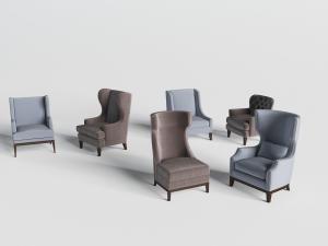 欧式不同造型的单人沙发3d模型 欧式不同造型的单人沙发