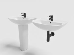 北欧黑色水龙头白色洗手盆