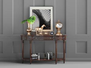 简欧圆形靠背单人沙发、边几和落地灯3d模型 简欧圆形靠背单人沙发、边几和落地灯