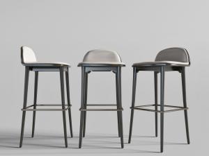 北欧黑色支架的吧台椅