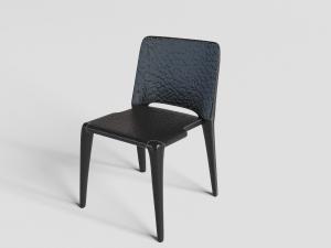 现代皮革装饰的黑色餐椅、休闲椅