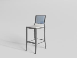 现代方形皮革靠背的吧台椅