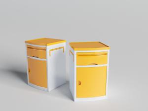 现代黄色和白色拼接床头柜