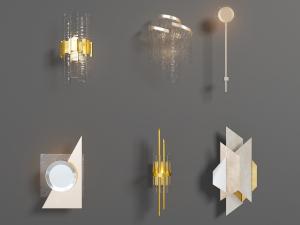 现代装饰水晶、几何造型的壁灯