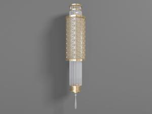 现代装饰金色镂空网状灯罩的水晶壁灯