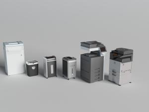 办公室打印机、碎纸机和垃圾桶办公电器