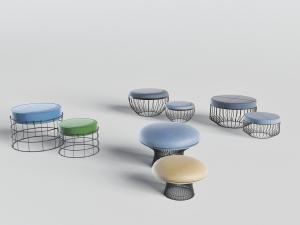 北欧金属铁艺镂空圆形坐凳